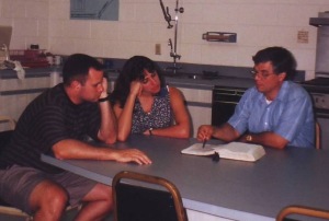 With Dave's dad at our rehearsal dinner, May 17, 1996